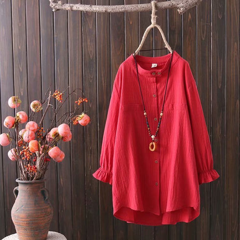 Women'sLiterary Retro Three-quarter Sleeve Shirt